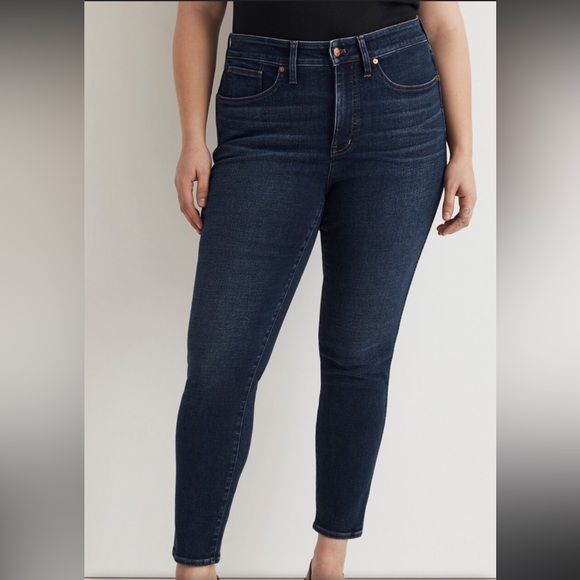 Madewell 9” Mid-rise Skinny Kingston Wash Blue Jeans, Size 16W - Picture 4 of 17